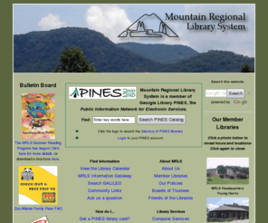 mountainregionallibrary.org: MRLS Home
Mountain Regional Library System Bulletin Board Links Hours/Locations