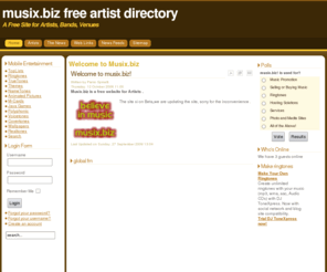 musix.biz: Welcome to Musix.biz
Musix.biz free Artists Directory