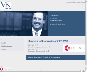 energy-and-law.com: MK Tax & Law - Dr. Müller-Kern - Home
Website der Dr. Müller-Kern Ecovis BLB Steuerberatunggesellschaft mbH