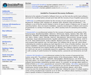 insidepro.com: InsidePro Password Recovery Software
InsidePro Password Recovery Software - The professional software to recover the passwords for user hashes