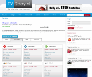 tv2day.nl: TV Gids TV2DAY, de online tvgids.
Uw TV Gids op Internet. Snel, slim en heel overzichtelijk.Met tijdlijn, alle films op tv en primetime overzicht.