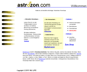 astrozon.com: Horoskop Persönlichkeit Beruf Partnerschaft Transite Mondzyklen Vedische Astrologie Software Tierkreis  Jyotish
Astrologische Analysen Horoskopberechnungen Software tropisch siderisch