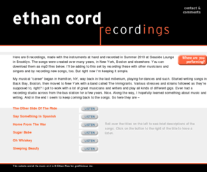 ethancord.com: Ethan Cord recordings
Ethan Cord - songs