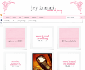 joykanani.com: joy kanani
my life...captured!  A little place on the web to share my musings, ramblings, digital scrapbooking and crafting adventures.