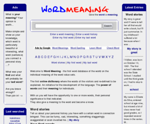 wordmeaning.net: Word Search - The words and their meaning
