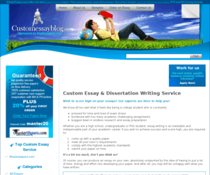 customessayblog.com: Custom Essay Writing Blog - Custom Term Papers, Essays and  Research Papers
Need Help with writing essays? Looking for essay topics or searching for advice on custom essays, custom term papers and research papers? Need help with essay format? At CustomEssayBlog you will find all the information you may need regarding academic writing and custom writing services!