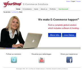 yourshop.ws: Solutions E-Commerce : YourShop SA
Vendez vos produits en toute sécurité et indépendance dans votre propre shop e-commerce.