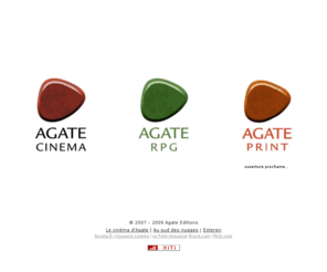 agate-editions.com: Agate Editions
Le portail d'Agate Editions : Agate Cinéma, Agate RPG, Agate Print.