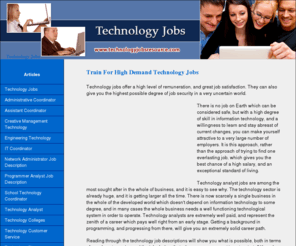 technologyjobsresource.com: Technology Jobs | Technology Jobs
Why Technology Jobs Are In Such Demand, And How To Train For One.