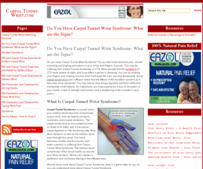 carpal-tunnel-wrist.com: Carpal Tunnel Wrist Cures - Stop Wrist Pain Now
Stop carpal tunnel wrists pain and sore arms. We'll show you how to cure carpal tunnel   wrist pain, RSI and painful arms without resorting to surgery.
