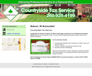 countrysidetaxservice.com: Accountant Auburn, IN ( Indiana ) - Countryside Tax Service
Countryside Tax Service of Auburn, IN offers a wide range of services to our individual and business clients. Call 260-925-4199 for your tax services.