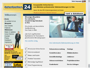 itdata24.com: datenbanken24 - Ihre komplette Datenbanklsung im Web
Erstellen Sie sich online Ihre eigene professionelle Datenbank im Web. Mit Zugriffsregelung, Formulargenerator, Kategorie- oder Listendarstellung und Suchfunktionen. Fr professionelle Webdatenbanken jeder Art.