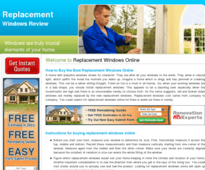 replacement-windows-reviews.net: Replacement windows reviews at Compare and choose the best replacement window
You can read thousands of replacement window reviews for every style and brand of replacement windows available. Go online to compare and get the best available replacement windows at the most competitive prices.  