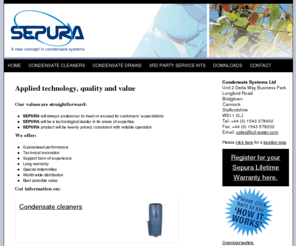 condensate-systems.com: Sepura : Advanced Condensate Systems & Oil Water Separation
The SEPURA range of condensate cleaners separates oil from the condensate generated by compressed air systems supplied by Advanced condensate solutions