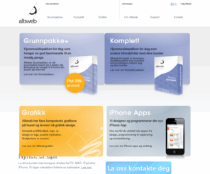 altiweb.no: Altiweb AS
Altiweb utvikler hele tiden sine tjenester for å tilby deg morgendagens løsninger. Et webprosjekt har mange oppgaver og det er her vi fungerer som rådgivere