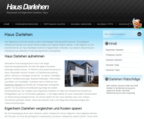 haus-darlehen.com: Haus Darlehen - Hauskredit - Eigenheim Darlehen - Haus Darlehen
Mit einem Haus Darlehen eröffnen Sie sich den Weg in ein neues Leben. Das Eigenheim Darlehen sollte bei einem seriösen Anbieter gemacht werden. So wird der Hauskredit auch fair bleiben.