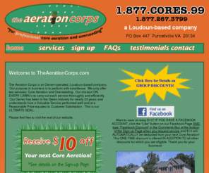 theaerationcorps.com: Home Page - The Aeration Corps Aeration, overseeding, fertilizer in Loudoun Virginia
Home Page of The Aeration Corps, aeration and overseeding in Loudoun Virginia