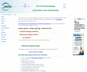 praxishomepage.org: Praxishomepage Homepage für Ärzte / Homepage für Ihre Arztpraxis
Die Praxishomepage. Homepagegestaltung für Ärzte, Zahnärzte, Heilpraktiker und sonstige Heilberufe für nur 25 / Monat, Humanmedizin und Zahnmedizin, Ärzteseite