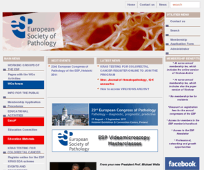 esp-pathology.org: ESP-European Society of Pathology
ESP - The site of the European Society of Pathology, First Belgian Week of Pathology