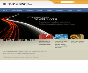 rhodes-sinon.com: | Central PA, Chambersburg, Harrisburg, Lancaster, Lebanon, & York: Business Attorneys | Government Attorney | Corporate Lawyers
Rhoads and Sinon LLP has the premier Business Attorneys practice group in Central PA.  Organizations and Professionals seeking legal assistance from Corporate Attorneys or Government Attorneys should contact the Law offices of Rhoads and Sinon LLP at 717-233-5731.