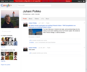 polkko.com: Juhani Polkko - Google Profile
Juhani Polkko - Entrepreneur, sailor, traveler - Entrepreneur - Freespee - Helsinki, Finland