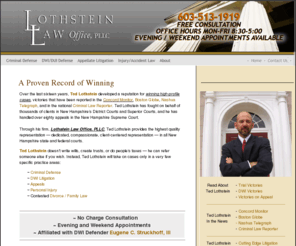 tedlothstein.com: Criminal Attorney | DWI DUI | Appeals | All New Hampshire State and Federal NH Courts
Lothstein Law Offices: About Ted Lothstein