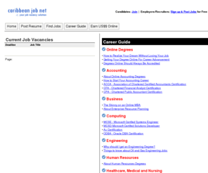 caribbeanjobnet.com: CaribbeanJobNet.com
Up-to-date Caribbean job listings. Weekly job alerts sent directly to your Inbox. Register now - it's Free!