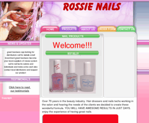 rossienails.com: Rossie Nails
Rossie, Nails, Nail, Nail Products, Nail Hardener, Nail Hardner