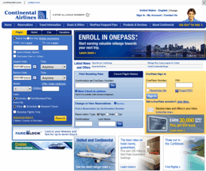 continentalexpress.biz: Continental Airlines - Airline Tickets, Vacations Packages, Travel Deals, and Company Information on continental.com
Continental Airline Ticket Reservation, Find all current Continental flight information online, check flight status or book an online airline ticket reservation.