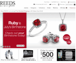reedjewelery.com: REEDS Jewelers:  Jewelry, diamond rings, engagement rings, wedding bands, wedding rings, charms, watches, gemstone jewelry, gold jewelry, designer jewelry, and Swarovski crystal
Discover Reeds Jewelers online for the best prices on diamonds, engagement rings, wedding bands, charms, watches, gemstone and gold jewelry. Find beautiful gifts for the ones you love or treat yourself at Reeds.com.