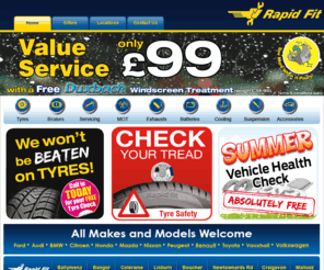 rapidfitni.com: Rapid Fit - Tyres,car servicing,mot,brakes and exhausts all makes and models welcome
Rapid Fit are specialists in tyres, Servicing and MOT, Exhausts, Brakes, and Suspension repairs, We won't be beaten on price for tyres. All makes and models welcome, Many budget and brand tyres always in stock.