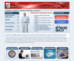 americandriverimprovement.com: eDriving - Home
eDriving is the leader in online state-certified defensive driving and traffic school courses and at-home driver safety training.