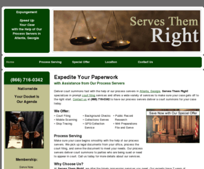 serves-them-right.com: Process Servers, Court Summons | Atlanta, GA
Deliver court summons fast with the help of our process servers in Atlanta, Georgia.