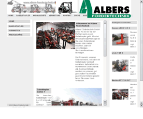 albers-foerdertechnik.com: Albers Frdertechnik
Der Spezialist fr:  Gabelstapler, Linde H 20 D 03 BR 350 H 45 D H 50 D Manitou MT 1740 SLT ORH Still EFG 12 H 45 D 04 - 600 SMV 16 - 1200 B H 16 D - 03 H 45 D 03 - 600 H 100 D