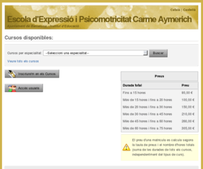 bcnescolaexpressio.com: Escola d'Expressió i Psicomotricitat Carme Aymerich: Catàleg de cursos
