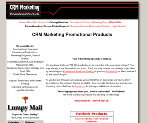 crmmarketing.com: CRM Marketing Promotional Products, Orlando, FL, Promotional Items, Logo Merchandise, Embroidery, Screen Printing, Awards, Holiday Gifts and Custom Calendars
CRM Marketing Promotional Products. The number one promotional marketing and advertising specialties consultants and distributors in Orlando.  Specializing in imprinted promotional products, engraved promotional products, logo merchandise, embroidery, screen printing, special event giveaways, trade show giveaways, awards, holiday gifts and custom calendars.