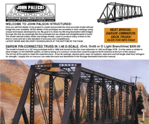 jpstructures.com: Welcome to John Palecki Structures! Accurate model bridge kits.
John Palecki Structures home page. Model railroad bridge kits sold. On3 scale. On30 scale. Cast resin.