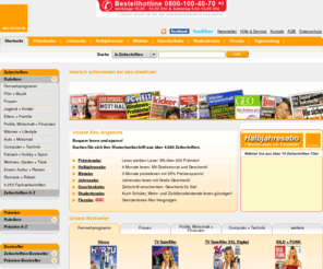 abo24.net: Zeitschriften im Abo mit Prämie abonnieren - abo-direkt.de
Über 4.500 Zeitschriften mit Prämie im Abo bei abo-direkt.de. Jetzt günstig Ihre Zeitschrift abonnieren!