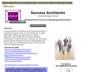 successarchitechs.com: sa2consulting Homepage
A professional services firm, providing project rescue and guaranting project success through project and requirements coaching.