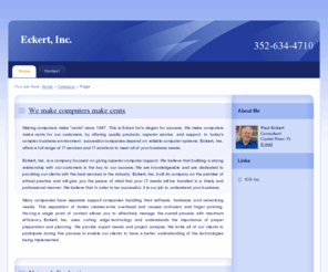 eckertinc.net: Eckert Inc. Consulting - Crystal River, FL
Eckert Inc. Computer Consulting We make computers make cents. Business technology consulting