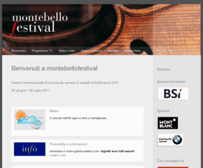 montebello-festival.ch: Montebello Festival - festival internazionale di musica da camera ai castelli di Bellinzona (Switzerland - CH) - Titolo finestra browser
