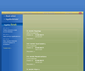 telekinfo.com: TELEKINFO.COM - ptsi telkek, fejlesztsi terletek Budapesten s krnykn - construction sites in Budapest, Hungary - ptsi telek, telek, fejlesztsi terlet, site
ptsi telkek s fejlesztsi terletek adatbzisa. Tel: 06-1-315-1020