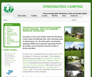 greenacres-camping.co.uk: Greenacres Camping - Somerset Family camping near Wells, Glastonbury and Shepton Mallet
Camping in Somerset. Quiet family campsite in the Somerset countryside near Glastonbury, Wells, Shepton Mallet, Cheddar, Bath and Longleat.