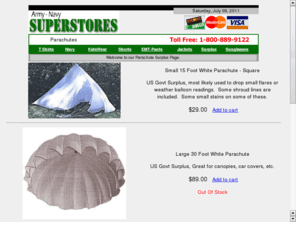 parachute-online.com: Purchase parachutes online - buy a parachute
low price on parachutes and parachute cord
