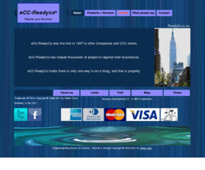 closecorporations.net: CC Close Corporation by eCC to register your business
CC Close Corporation by eCC to register your business. More profit, less tax, better image!