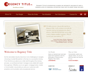 regencytitlemn.com: Regency Title
Whether you're an agent, mortgage broker, lender or home builder, we provide you and your customers with proactive communication and unsurpassed service.