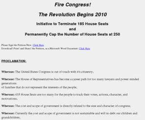 therevolutionbegins2010.com: constitutional amendment
Time to amend the constitution and lay off half of congress