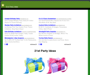 21stpartyideas.com: 21st Party Ideas
21st Party Ideas; 80s Music, 80s Themes, 21st Birthday Party Ideas.