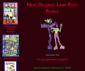 adelorge.com: Lamp Post People Caricatures by New Orleans Artist, Ann deLorge
 The Lamp Post People are whimsical characters that are great to hang in your baths, kitchens and dens and to give as gifts