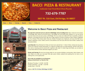 baccipizzaoldbridge.com: Bacci Pizza & Restaurant in Old Bridge-Authentic Coal Fired Brick Oven Pizzeria: 732-679-7787; 3857 Rt. 516 East, Old Bridge, NJ 08857
Bacci Pizza & Restaurant in Old Bridge-Authentic Coal Fired Brick Oven Pizzeria: 732-679-7787; 3857 Rt. 516 East, Old Bridge, NJ 08857